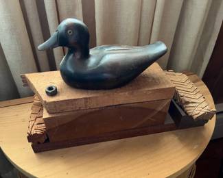 Carved wood duck