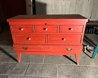 Lane cedar chest on stand