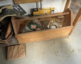 Antique wooden tool box