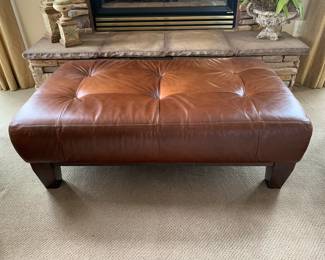Leather ottoman 
