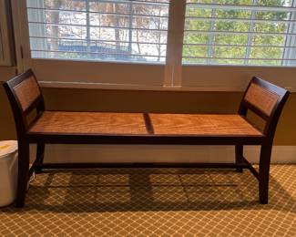 Crate and Barrel cane bench 