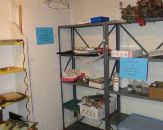 The hangers in the upper left, FREE, the shelves, and everything on the shelves, are going to be 90% off