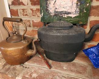Copper and Cast Iron Kettles