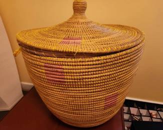 Large Woven Basket with Lid