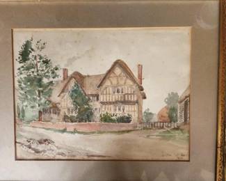 English Tudor Water Color Signed and Dated 1870