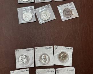 Silver US quarters