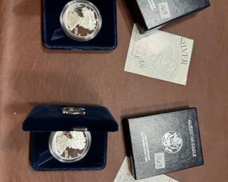 1 ounce silver American eagle uncirculated coins