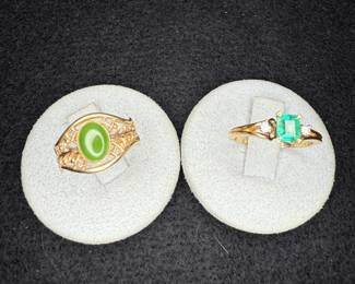 14k good green stones 