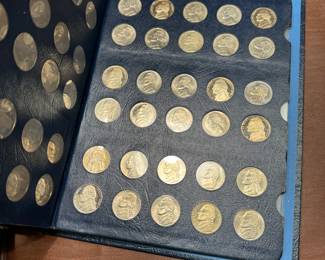 Collection of nickels in the book