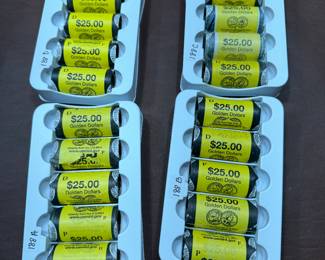 Rolls of Golden Dollar Coins 