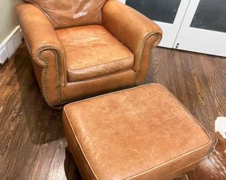 55 Bradington Young Leather Armchair Ottoman min