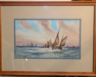 Original watercolor by listed artist Wallace Stewart