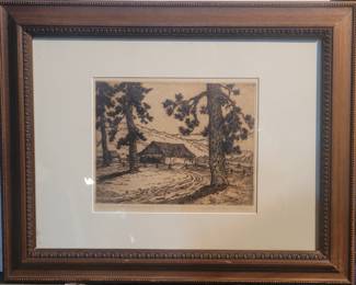 Original vintage etching