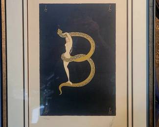 Erte (Letter "B") signed and numbered limited edition serigraph