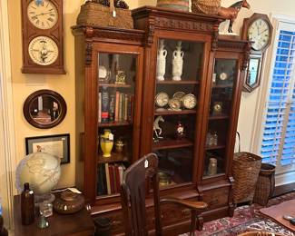 Lovely Three Section Glass Door Bookcase
