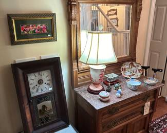 Eastlake Marble Top Chest and Mirror