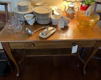 Antique Oak Library Table