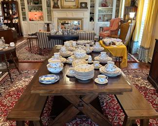 Heavy Hardwood Picnic Style Table with Benches