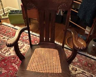 Antique Cane Bottom Desk Chair