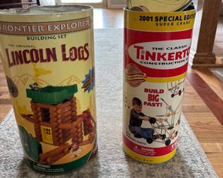 Vintage toys, Lincoln logs and Tinker toys