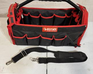 Husky tool tote with shoulder strap