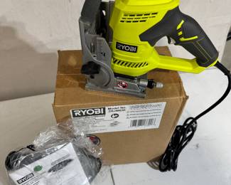 Ryobi biscuit joiner, new in box, with manual and dust bag.  Never been used. Manufacture recondtioned