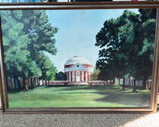 Hand painted original or Monticello, Thomas Jefferson's Plantation Home