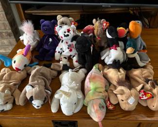 Older 1990 4th, 5th and 6th gen Beanie Babies, most have tags
