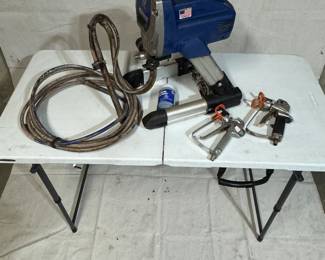 Grado paint sprayer with hose and 2 spray guns - used, mostly for staining fences.