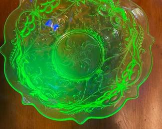 McKee Rock Crystal Uranium Glass Bowl 