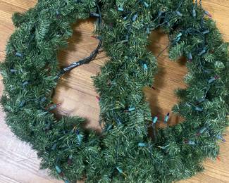 Large lit wreath ( there are two of these - perfect for doors or a mantel area 