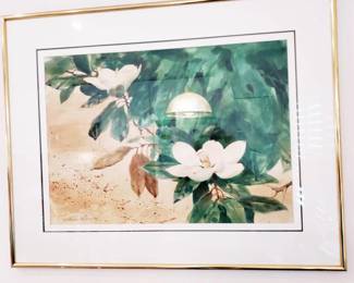 LOCAL ARTIST "MAGNOLIAS", CHARLES VELEK, WATERCOLOR