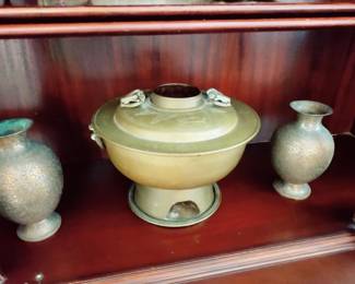 RARE VINTAGE COPPER VASES, ANTIQUE COPPER INCENSE POT
