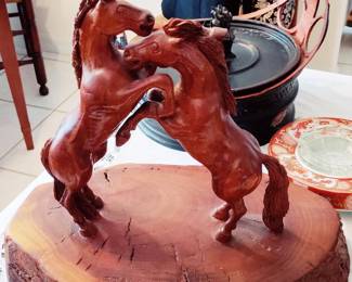 HAND CARVED STALLIONS, NOLAN WEBB