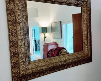 LARGE ANTIQUE GOLD FRAMED MIRROR , BARBIZON STYLE
