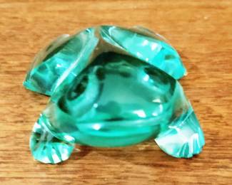 RARE BACCARAT GREEN GLASS FROG