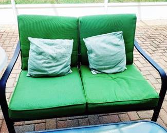 PATIO SOFA, PLUS 2 CHAIRS,