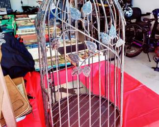 WROUGHT IRON VINTAGE BIRD CAGE
