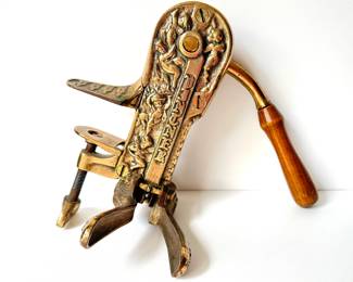 Vtg brass wine opener