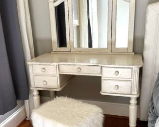 Mirrored Vanity with Stool