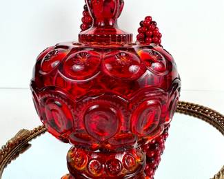 LE Smith Stars & Moon Red Dish with Lid