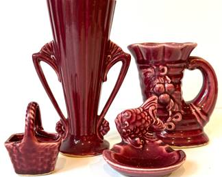 Vtg Maroon pottery
