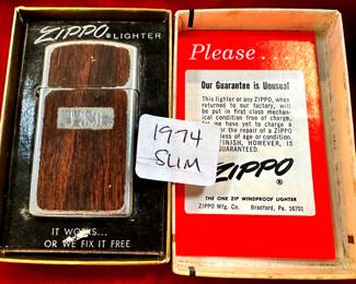 1974 Zippo Slim Lighter in Original Box