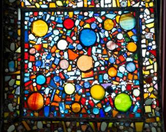 SG 224 Stained Glass w mosaic frame