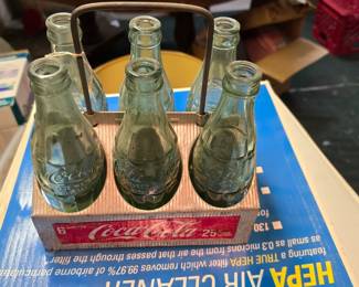 Collectible Vintage 1950s Coke Cola Bottles and Carrier