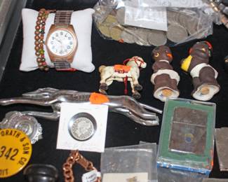 Watch, Badge, Foreign Silver Coins, Lighter, S P