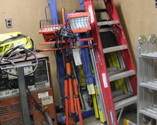 Ladders, Light Stand, Engine Hoist