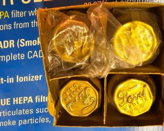 Car related Model T Hubcabs in brass