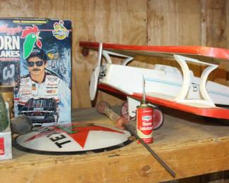 Model Plane, Coke Cola Bottles Carrier, Texaco Sign