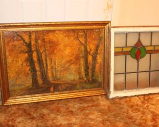Framed Art Leaded Glass Window